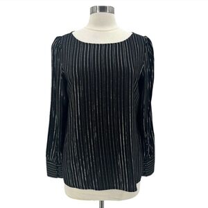 Express Black and Gold Striped Blouse